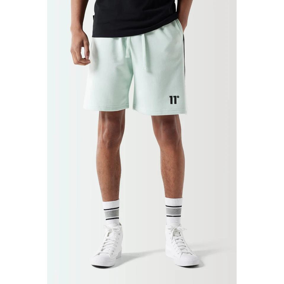 ELEVEN DEGREES SHORT TRIPLE PANEL SWEAT SHORTS - GLACIER GREEN / BLACK / WHITE 11D3705-495.