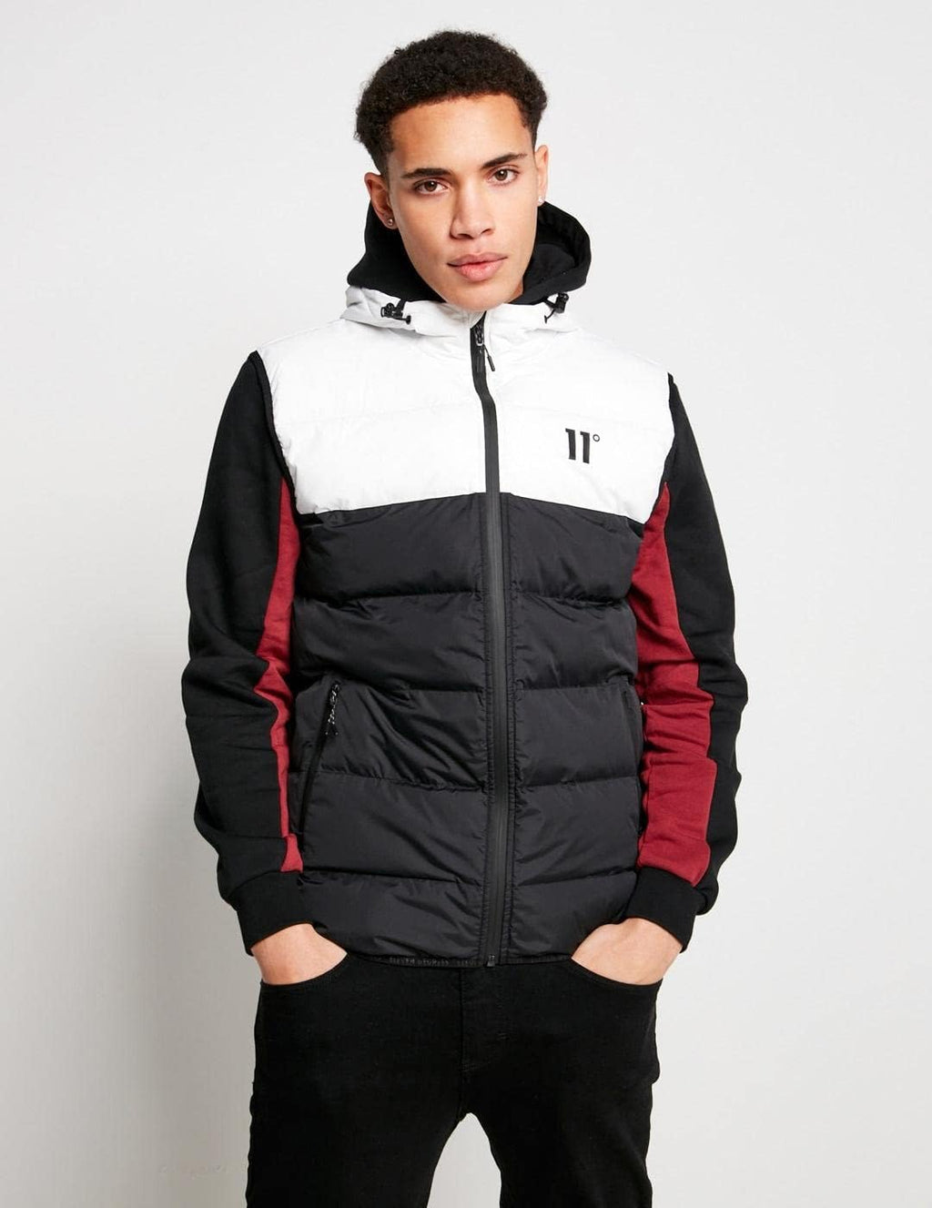 ELEVEN DEGREES Chaleco PANELED BLOCK PUFFER 11D1272-047- Negro / Blanco