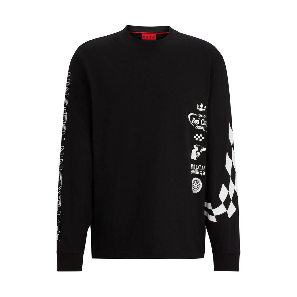 HUGO BOSS  Jersey de algodón de manga larga Dasino con estampados estilo Racing para hombre 50511045-001