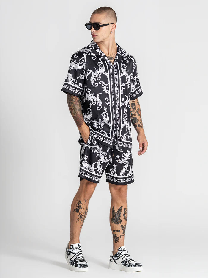GIANNI KAVANAGH Camisa de Satén Negra Majestic GKM007519
