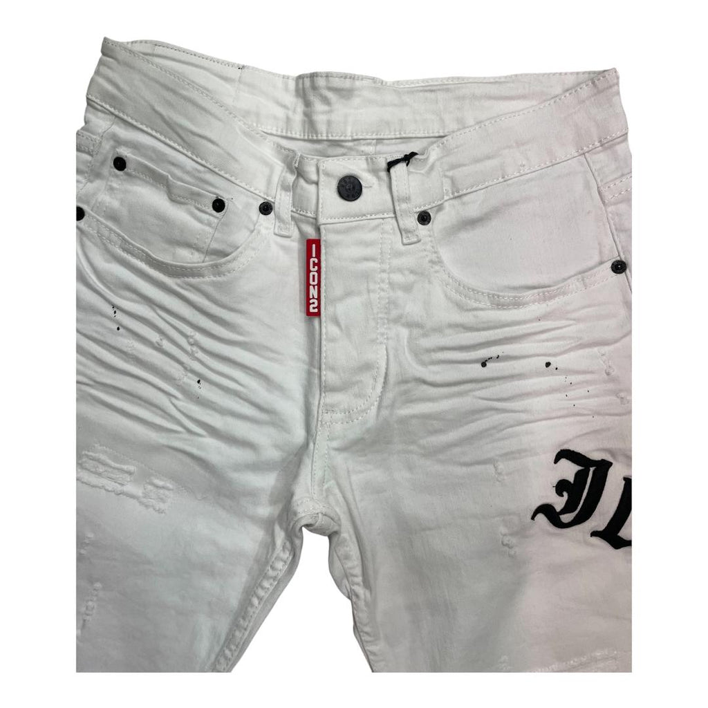 ICON2 Pantalon Corto de hombre de algodón elástico, colección Primavera/Verano (6303) Blanco