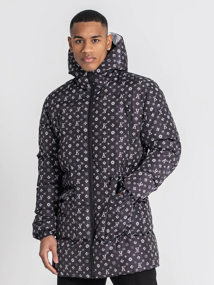 GIANNI KAVANAGH ,Abrigo Acolchado Negro Logomania GKM007000.