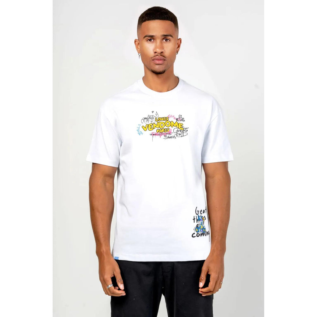 Louis Vendome  CAMISETA OSO DE GRAFFIT LV-73 White.