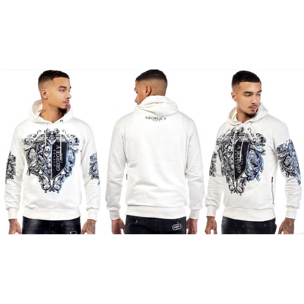 GEORGE-V Sudadera con Capucha LEÓN Y Lirio - GV2093 WHAITE.