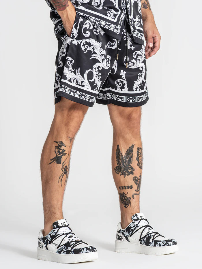 GIANNI KAVANAGH Pantalones Cortos de Satén Negros Majestic GKM007520