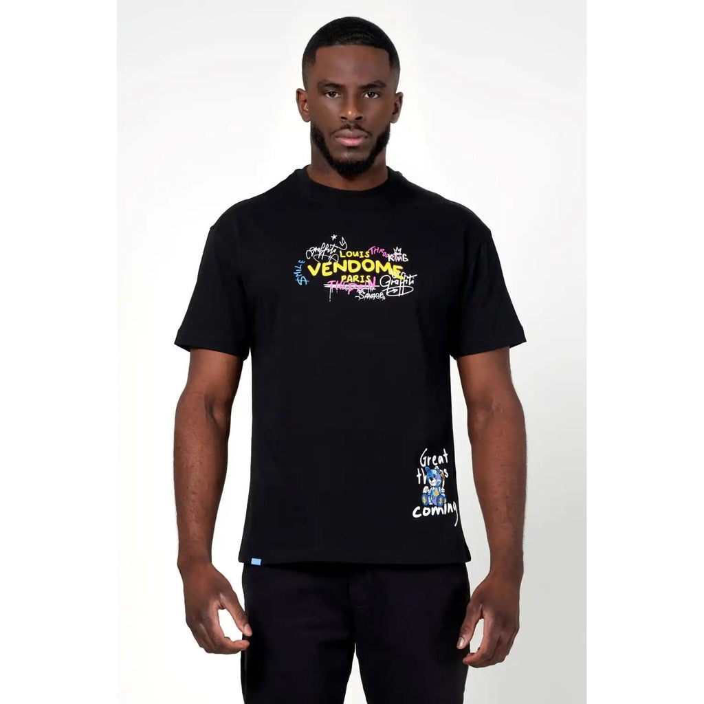 Louis Vendome  CAMISETA OSO DE GRAFFIT LV-73 BLACK.
