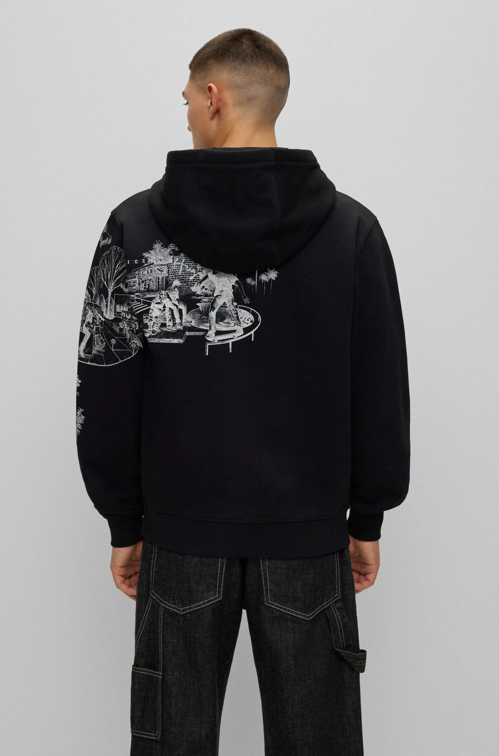 HUGO BOSS - Sudadera con capucha para hombre 50498197-001 Black..