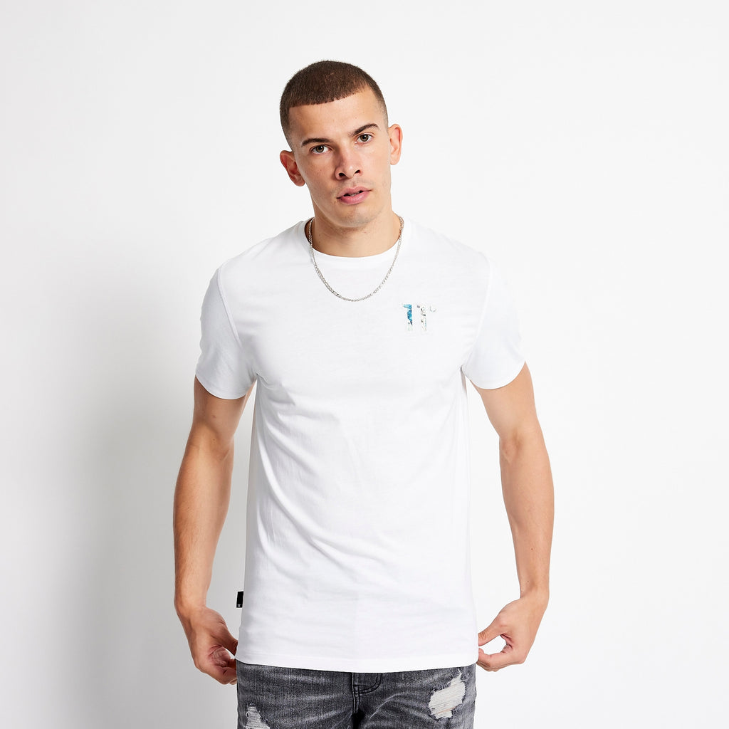 Eleven Degrees 11º Camiseta Estampada Con Logo En Los Puños - Blanco / Floral 11D215-1157.
