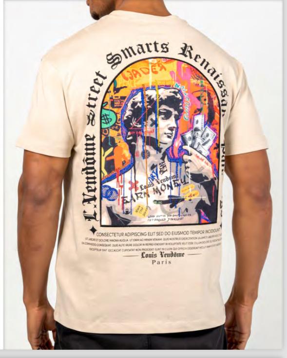 LOUIS VENDOME PARIS CAMISETA HOMBRE MODELO:LV-52 Beige.