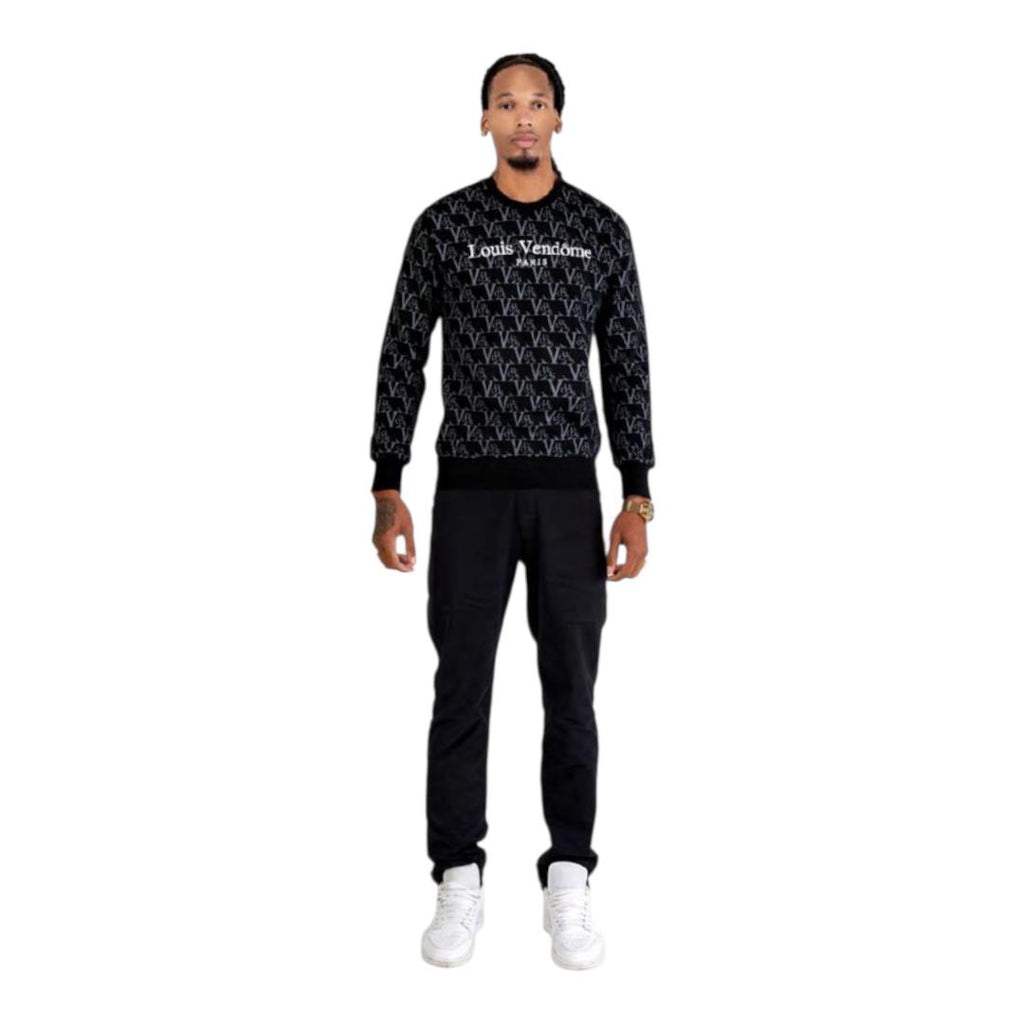 LOUIS VENDOME Sudadera Hombre Sin Capucha LV-39 Black.