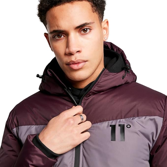 ELEVEN DEGREES Cazadora Large Panelled  - Mulled Red/Black/Shadow Grey 11D1378-917.