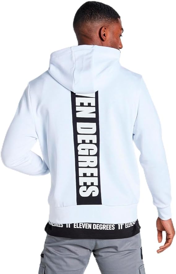 ELEVEN DEGREES SUDADERA CON CAPUCHA  gráfica Blanca.  -11D3526-114