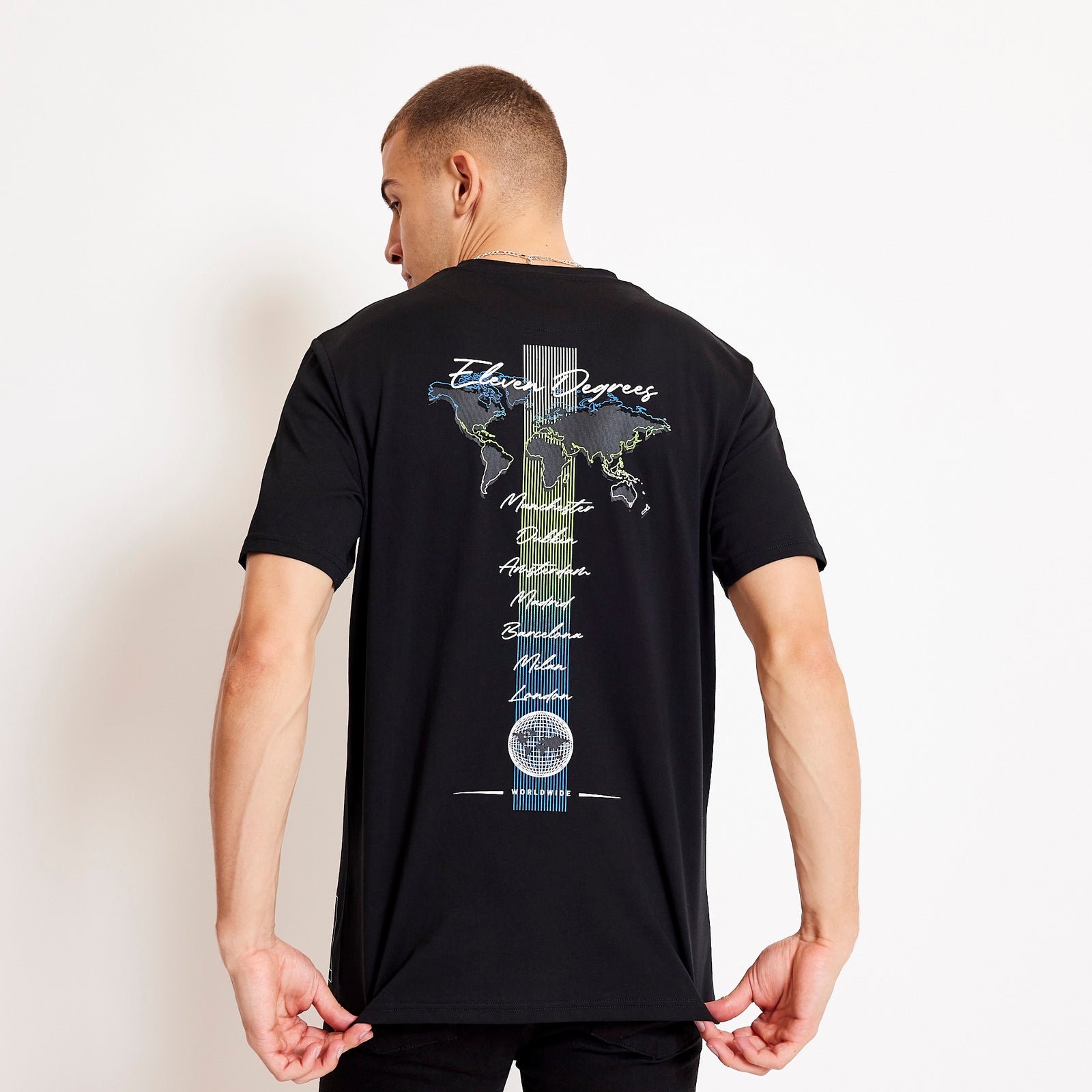 Eleven Degrees 11º City Map Graphic T-Shirt - Black 11D3736-001