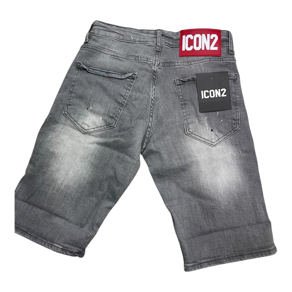 ICON2 Pantalon Corto de hombre de algodón elástico, colección Primavera/Verano (3457) Gris.