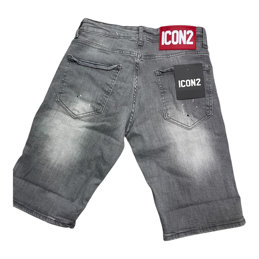 ICON2 Pantalon Corto de hombre de algodón elástico, colección Primavera/Verano (3457) Gris.
