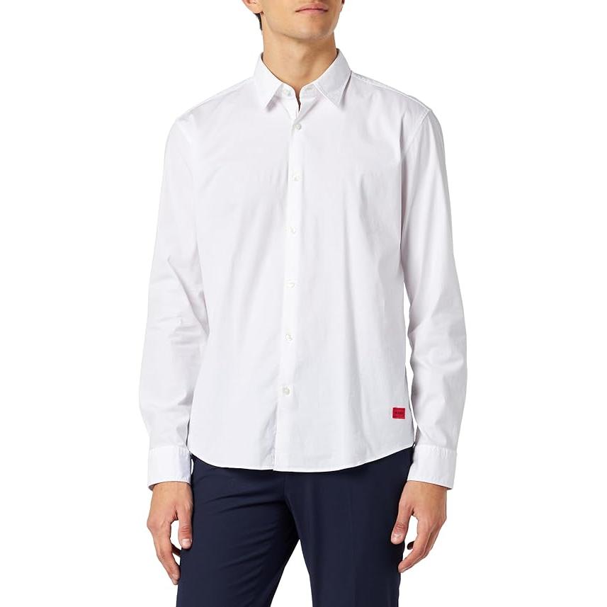 HUGO BOSS  Camisa Hombre, Manga Larga Color Blanco, 50500216-199.