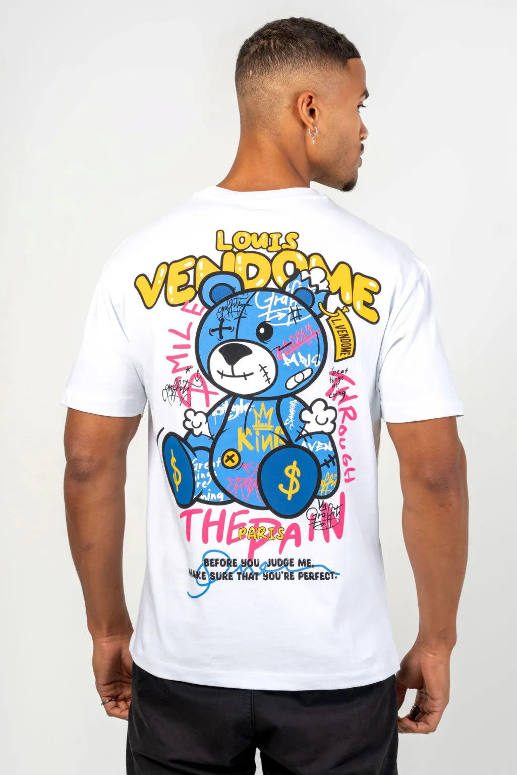 Louis Vendome  CAMISETA OSO DE GRAFFIT LV-73 White.
