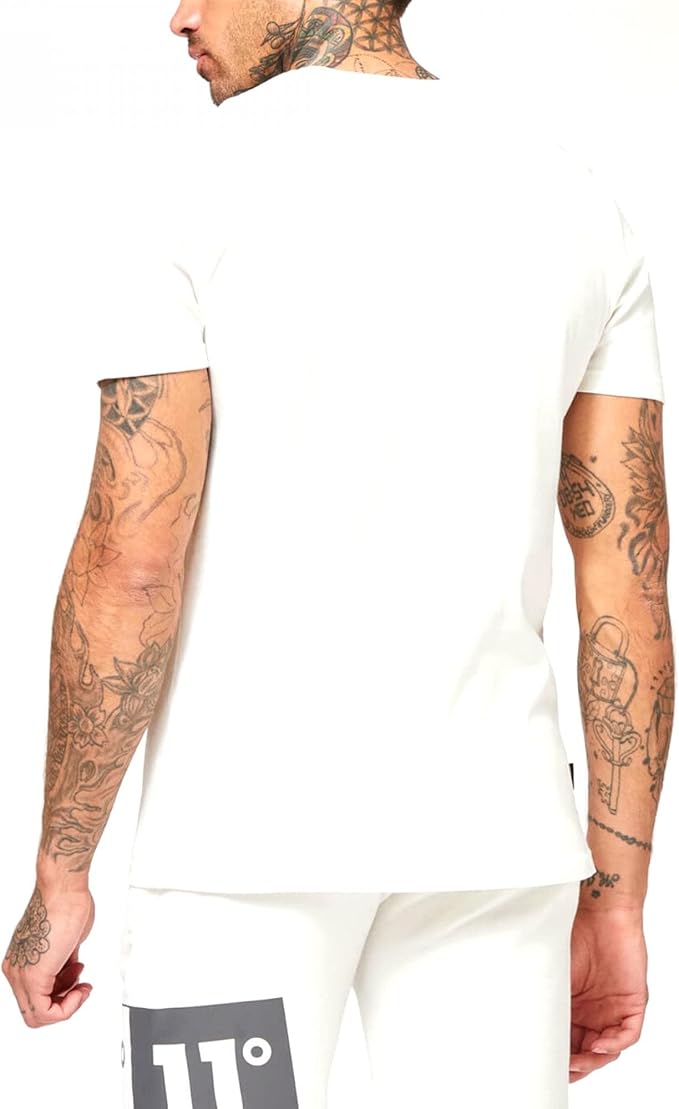 Eleven Degrees 11º Camiseta Deportiva para Hombre con Logotipo 11D1011-752 White.