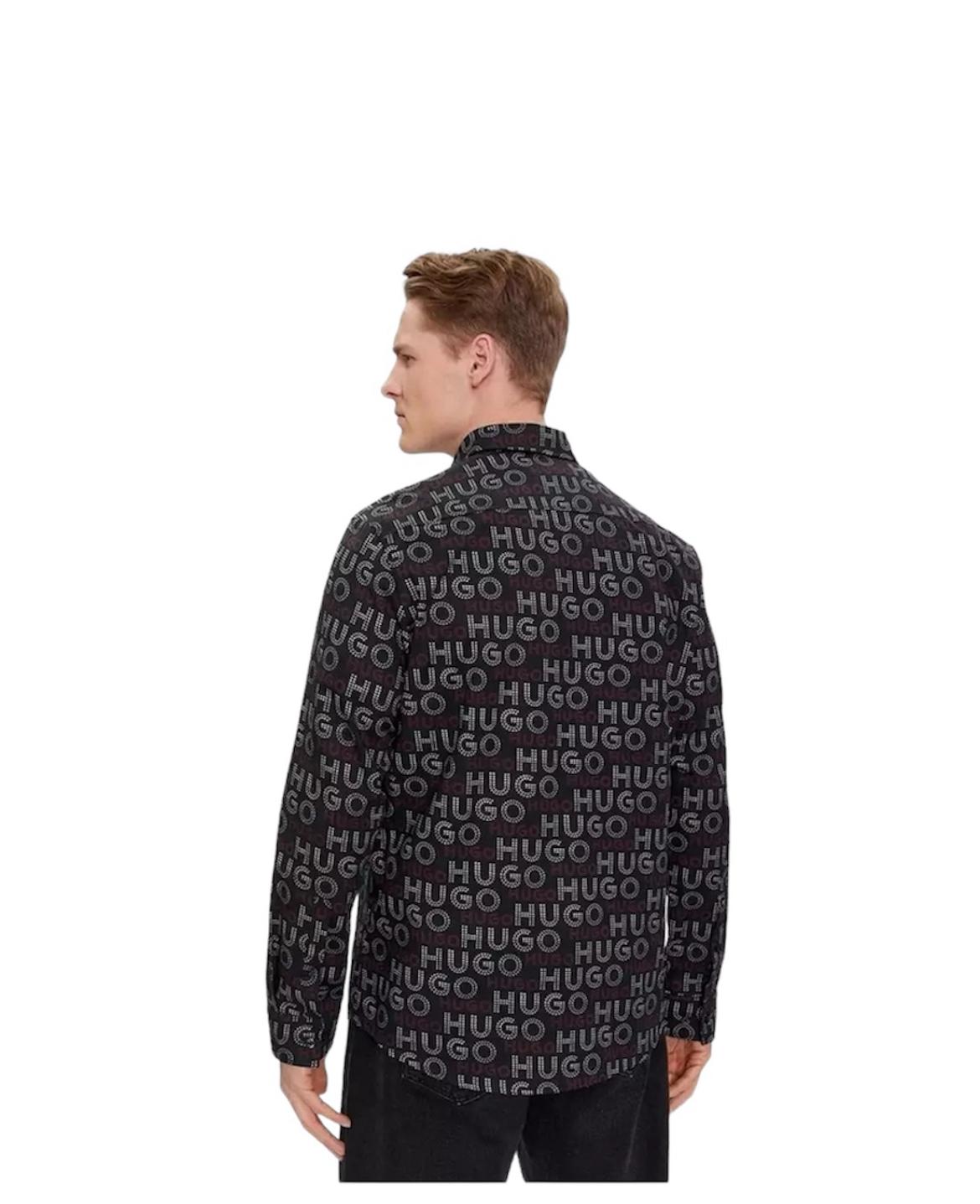 HUGO BOSS  Camisa Hombre, Manga Larga Color Negro,  50508663-001.