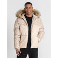 GIANNI KAVANAGH ,Cazadora Plumífero Negra Logomania GKM006986 Beige.