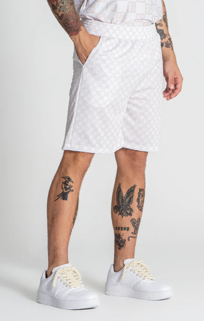 GIANNI KAVANAGH PANTALONES CORTOS BEIGE CHECKERS GKM006581 Hombre.