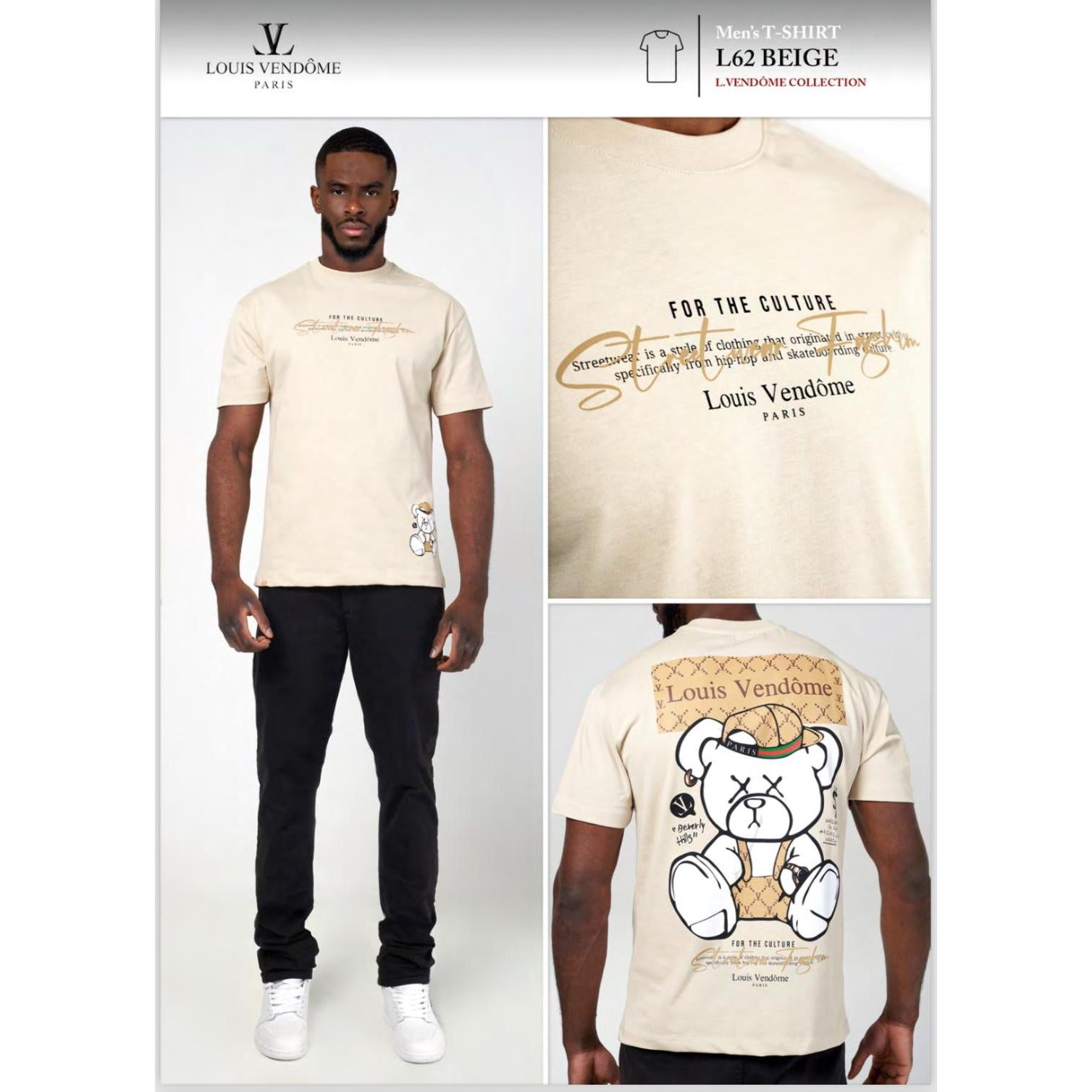 LOUIS VENDOME CAMISETA HOMBRE LV-62 Beige.