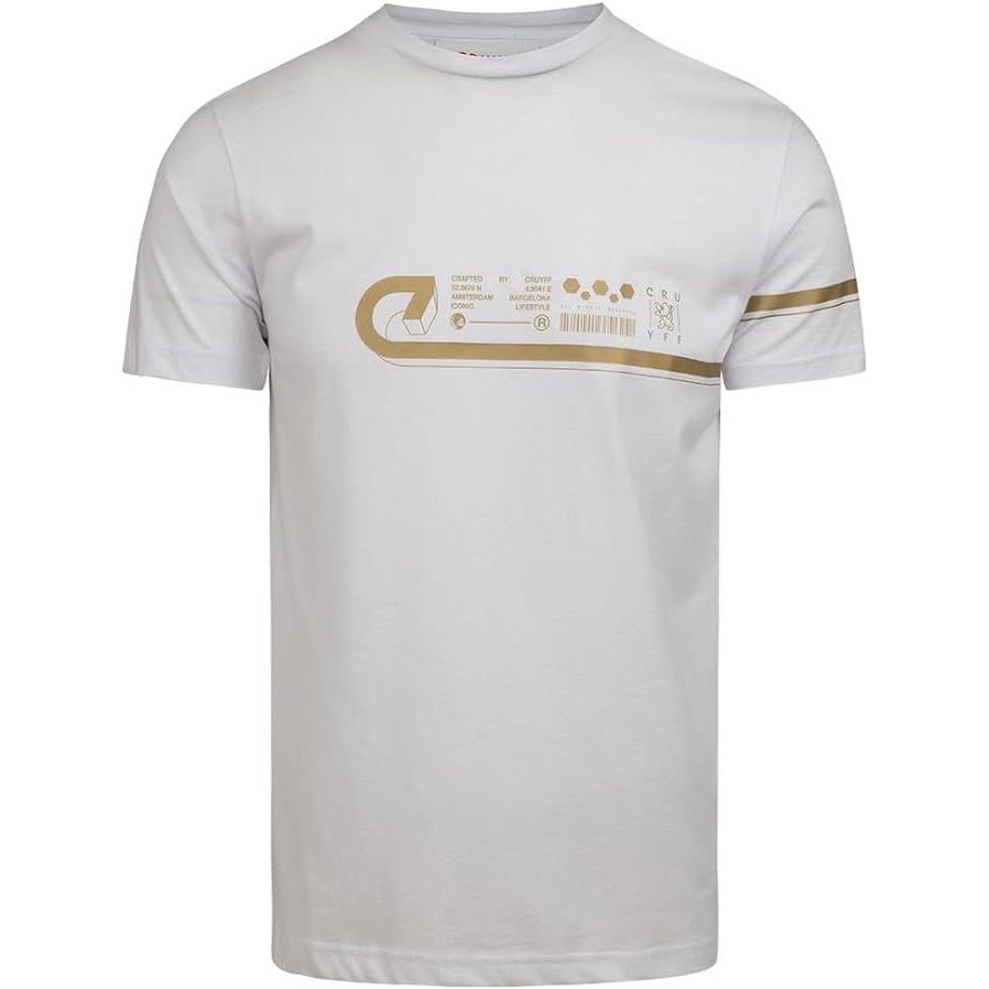 Cruyff Camiseta Modelo Ezra White/Gold. CA231025-160.