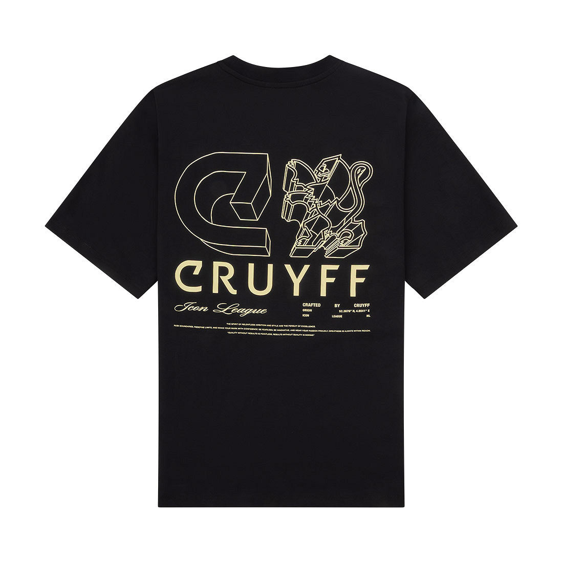Cruyff, Camiseta Hombre con corte oversize  modelo CA261016-998 Black.