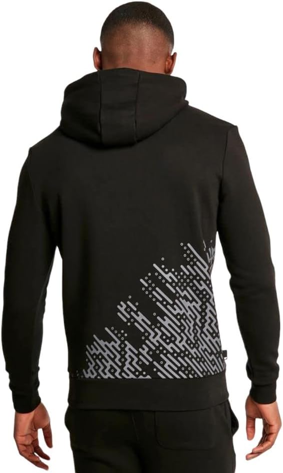 ELEVEN DEGREES Placement Circuit Print Pullover Hoodie – Black 11D1350-001.