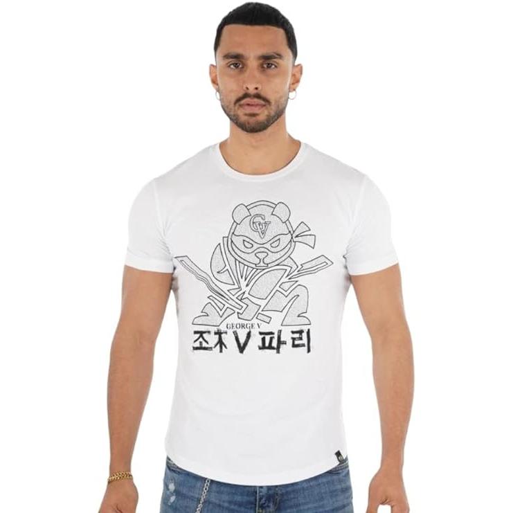 Camiseta George V Paris Oso Ninja Superhero Blanco GV-2020 White.