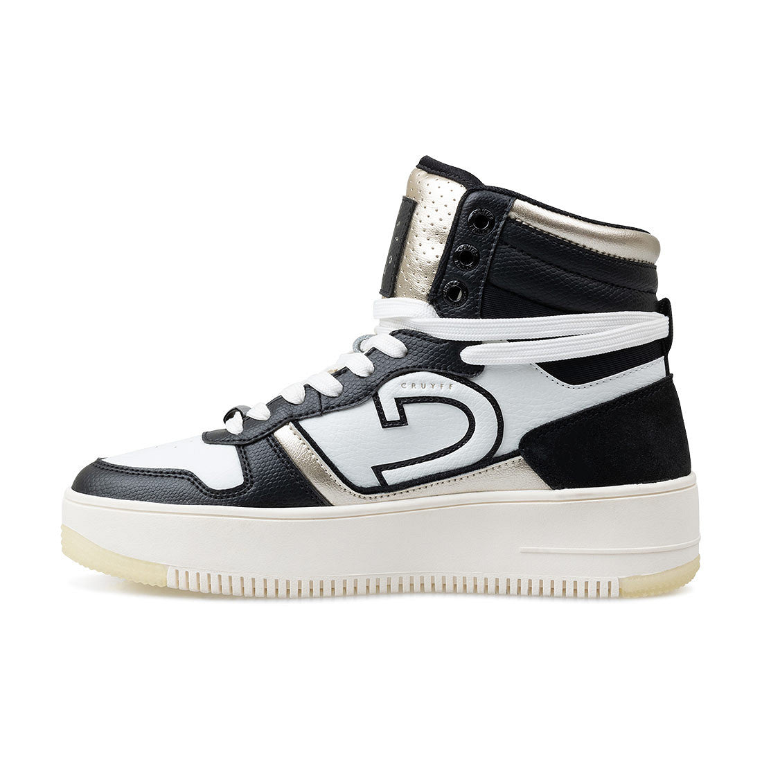 Cruyff Zapatillas Deportivas Mujer Modelo Campo High Lux CC243920-960  Black/White/Gold.