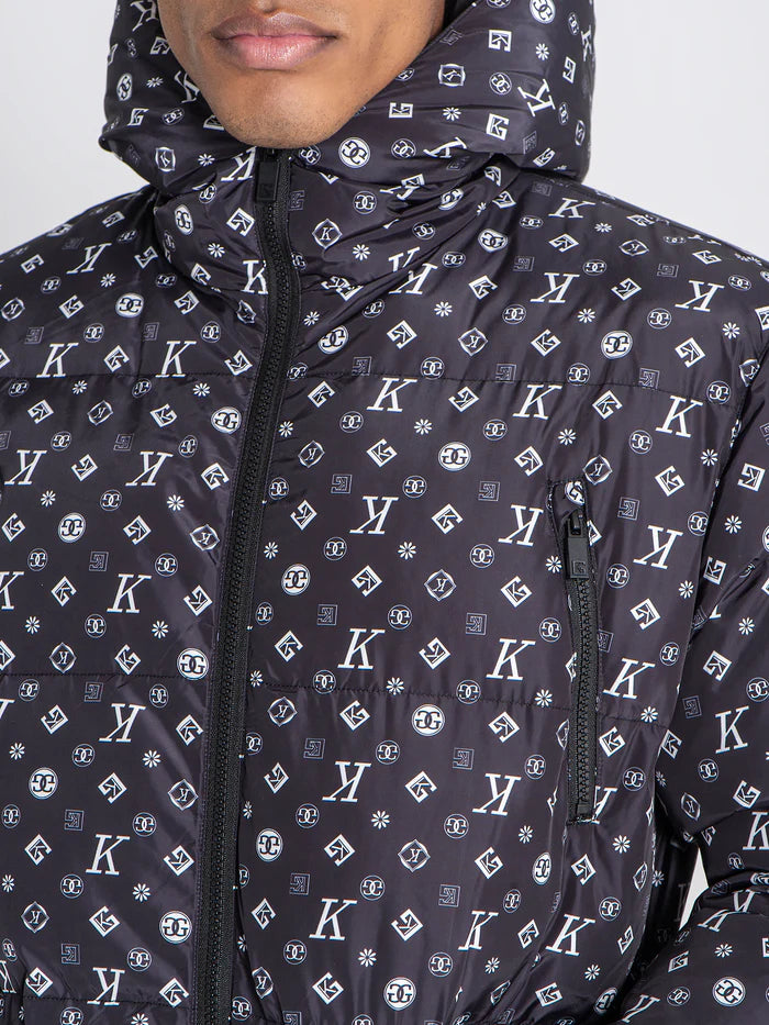 GIANNI KAVANAGH ,Abrigo Acolchado Negro Logomania GKM007000.