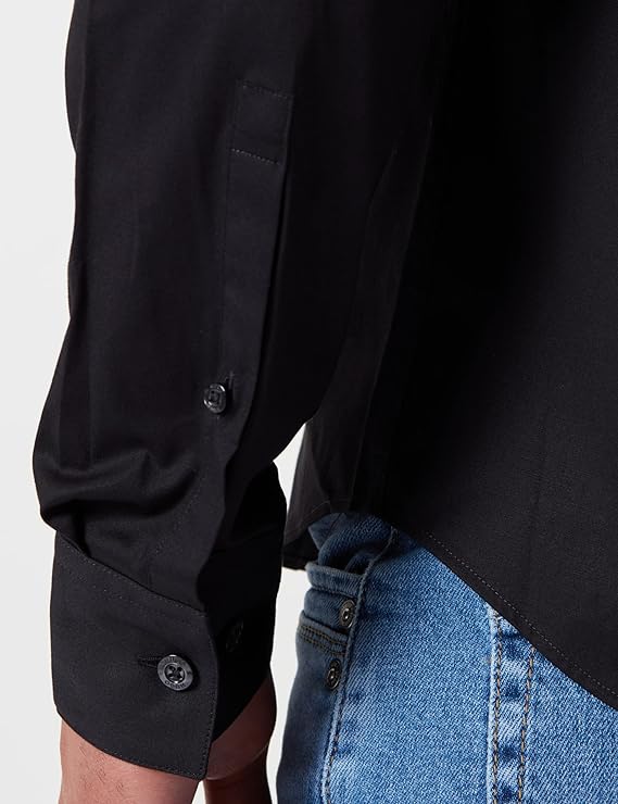 HUGO BOSS  Camisa Hombre, Manga Larga Color Negro,  50508672-001.