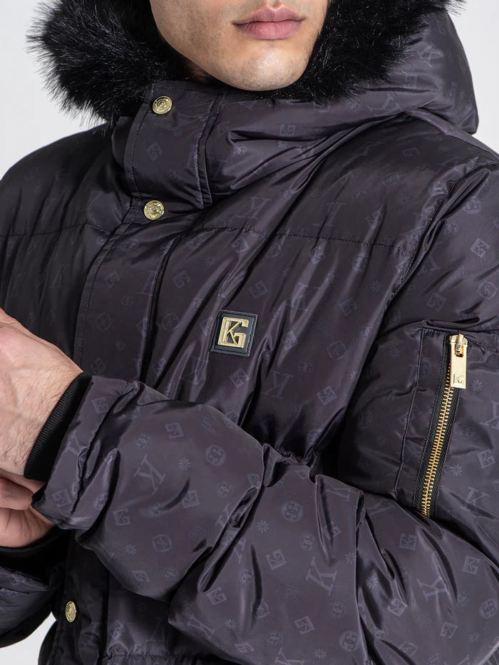 GIANNI KAVANAGH Abrigo Negro Logomania  Impermeable GKM006989.