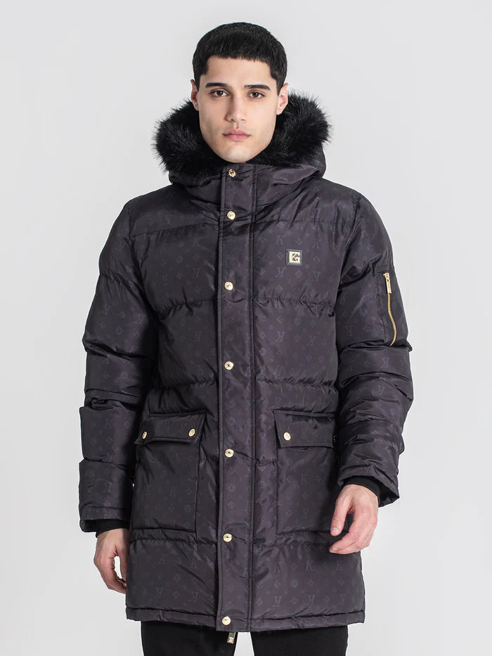 GIANNI KAVANAGH Abrigo Negro Logomania  Impermeable GKM006989.