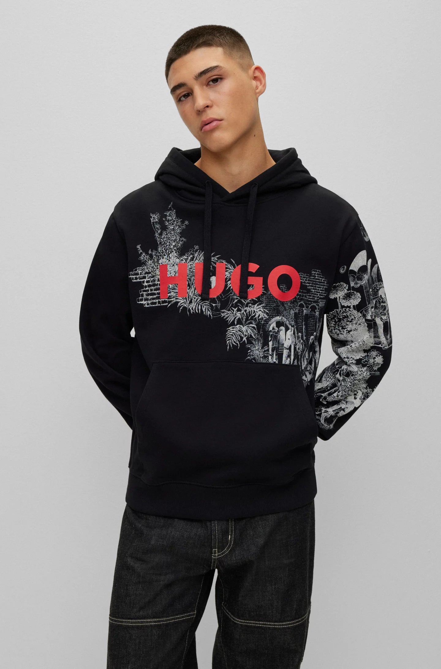 HUGO BOSS - Sudadera con capucha para hombre 50498197-001 Black..