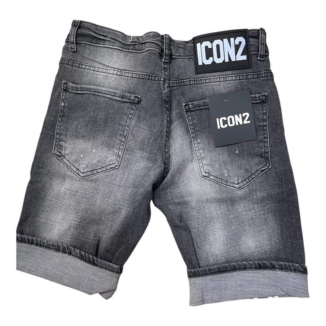 ICON2 Pantalon Corto de hombre de algodón elástico, colección Primavera/Verano (6354) Gris