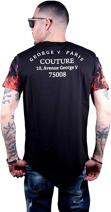 GEORGE-V CAMISETA CUELLO REDONDO FLAMES - GV2030 Black