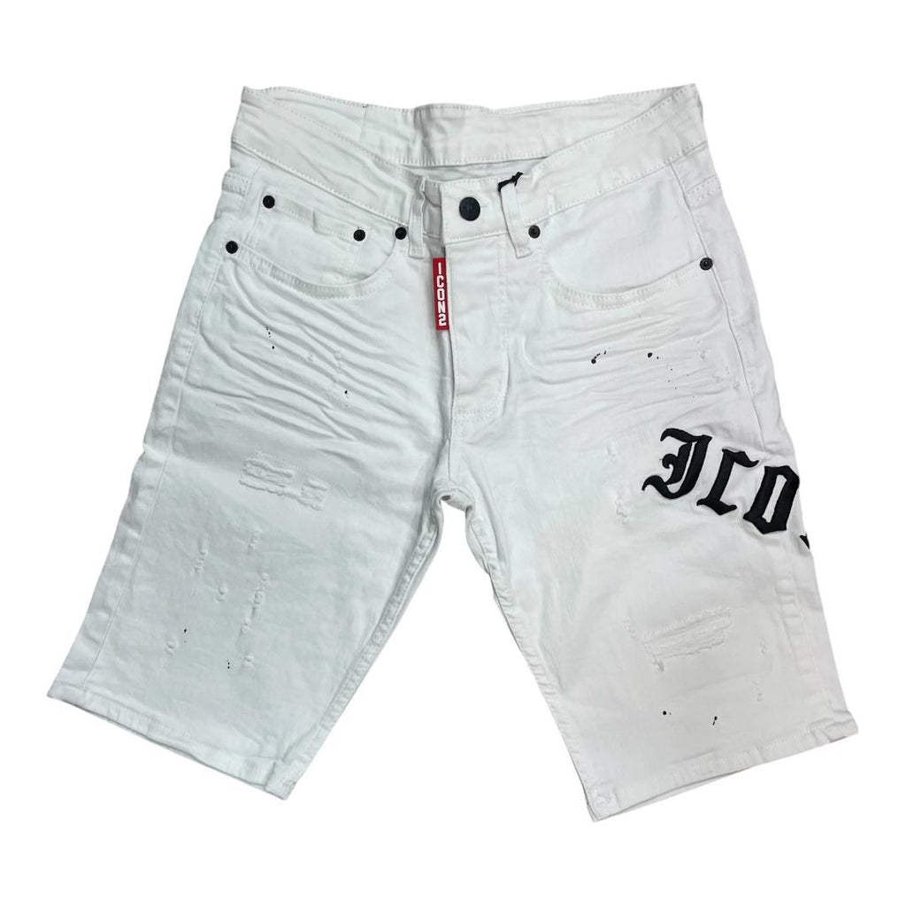 ICON2 Pantalon Corto de hombre de algodón elástico, colección Primavera/Verano (6303) Blanco