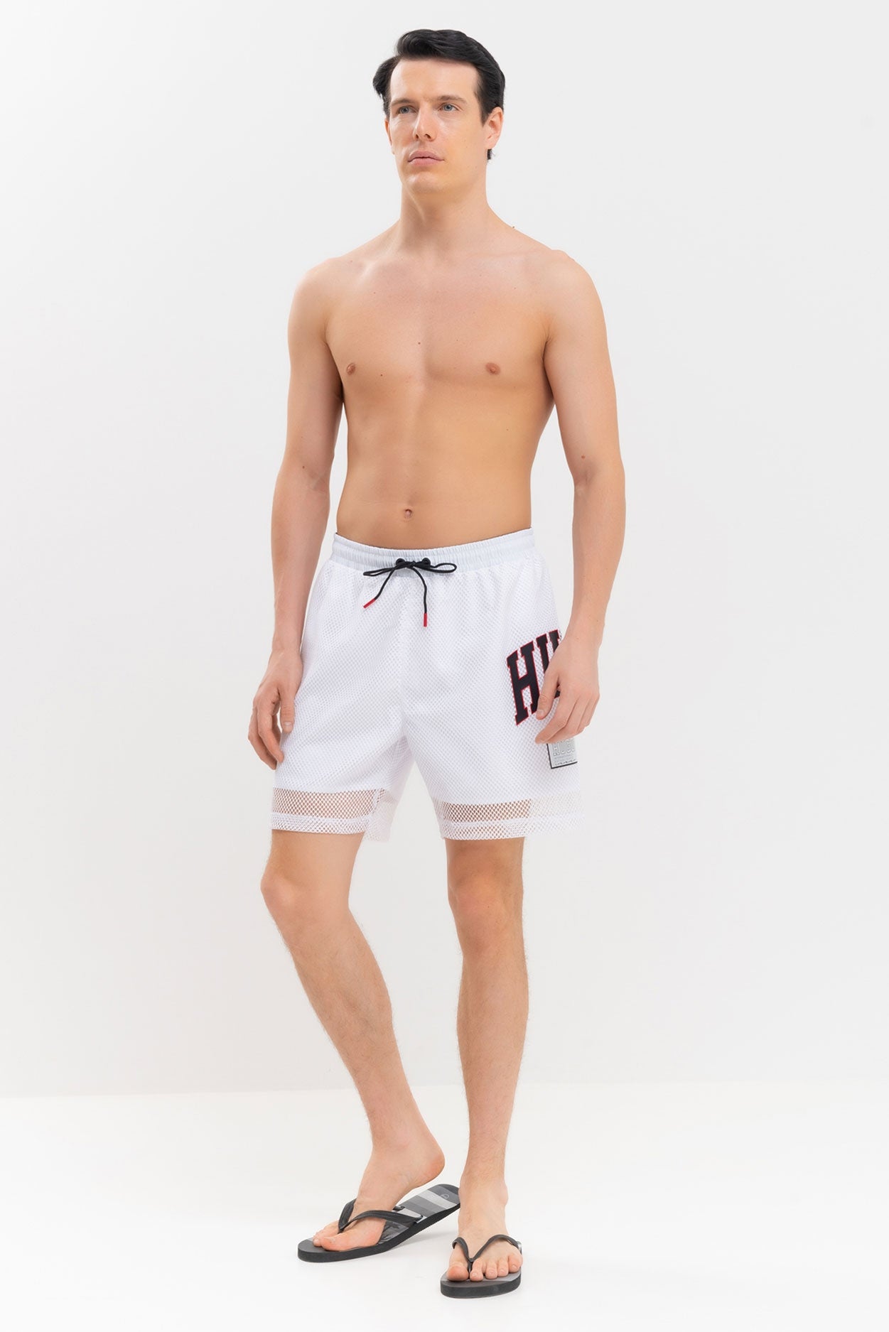 HUGO Bañador de malla para hombre, 50515479-100 White.