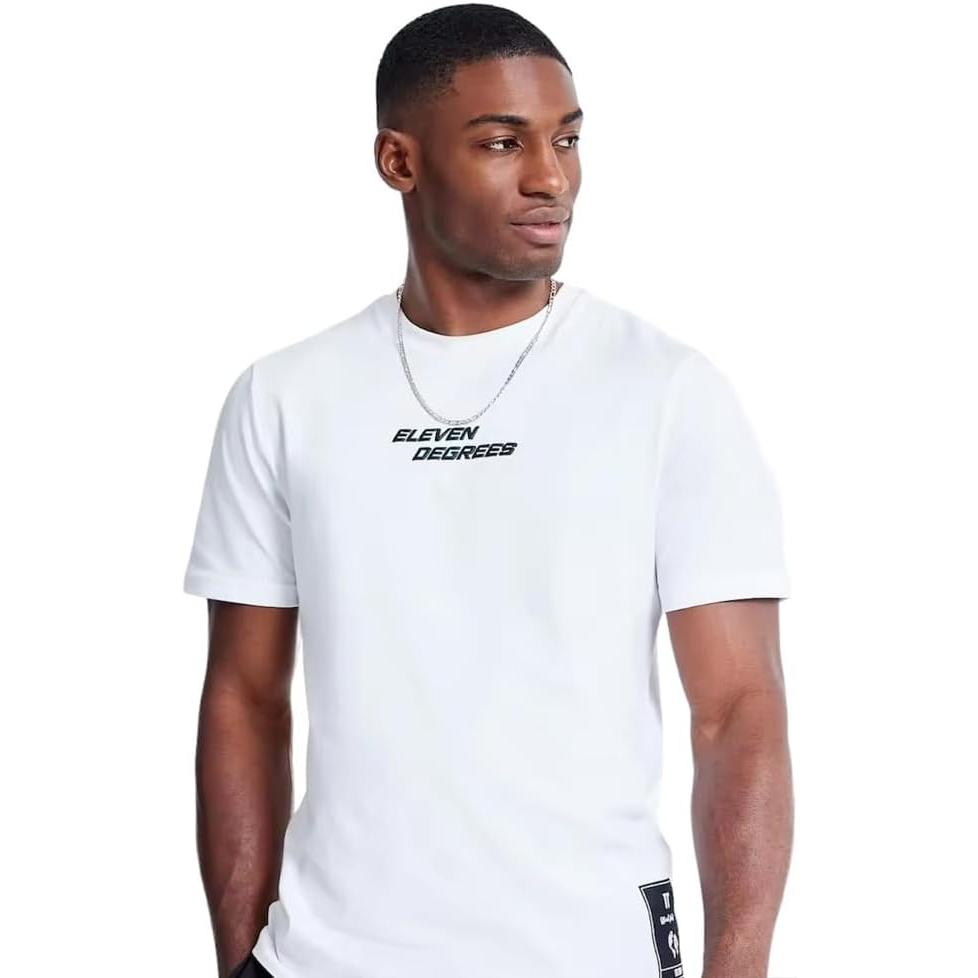 Eleven Degrees 11º City Circle Graphic T-Shirt - White / Kingfisher 11D3711-1167.