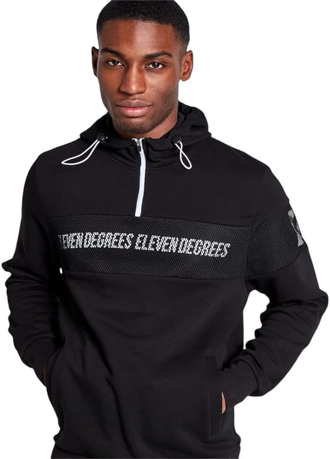 ELEVEN DEGREES Sudadera con Capucha DE Malla Y Cremallera CUARTA - 11D3337-001 Negro.