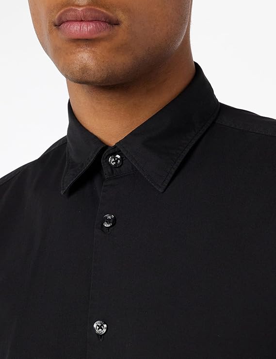 HUGO BOSS  Camisa Hombre, Manga Larga Color Negro, 50500216-001.