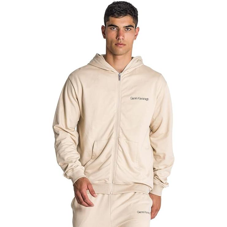 Gianni Kavanagh Beige Essential Micro Hoodie Jacket Hooded Sweatshirt para Hombre