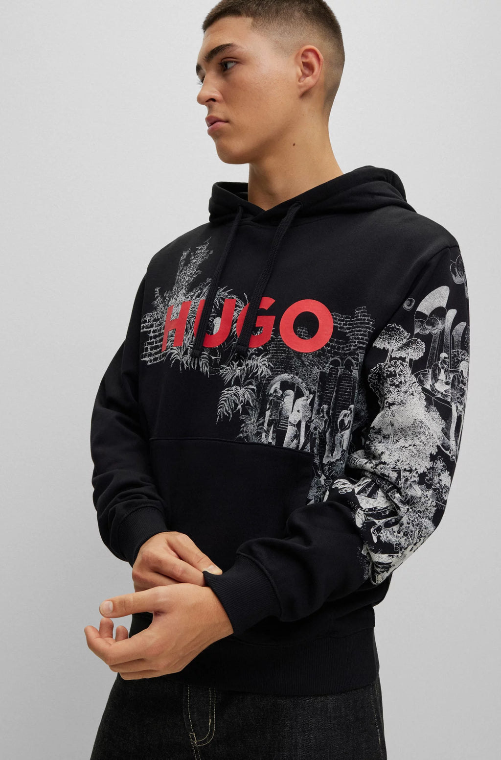 HUGO BOSS - Sudadera con capucha para hombre 50498197-001 Black..