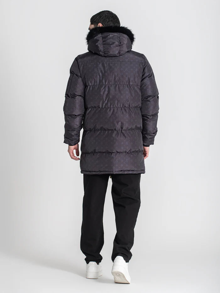 GIANNI KAVANAGH Abrigo Negro Logomania  Impermeable GKM006989.
