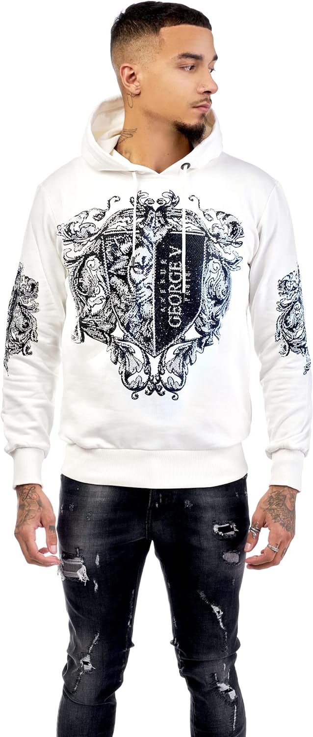 GEORGE-V Sudadera con Capucha LEÓN Y Lirio - GV2093 WHAITE.