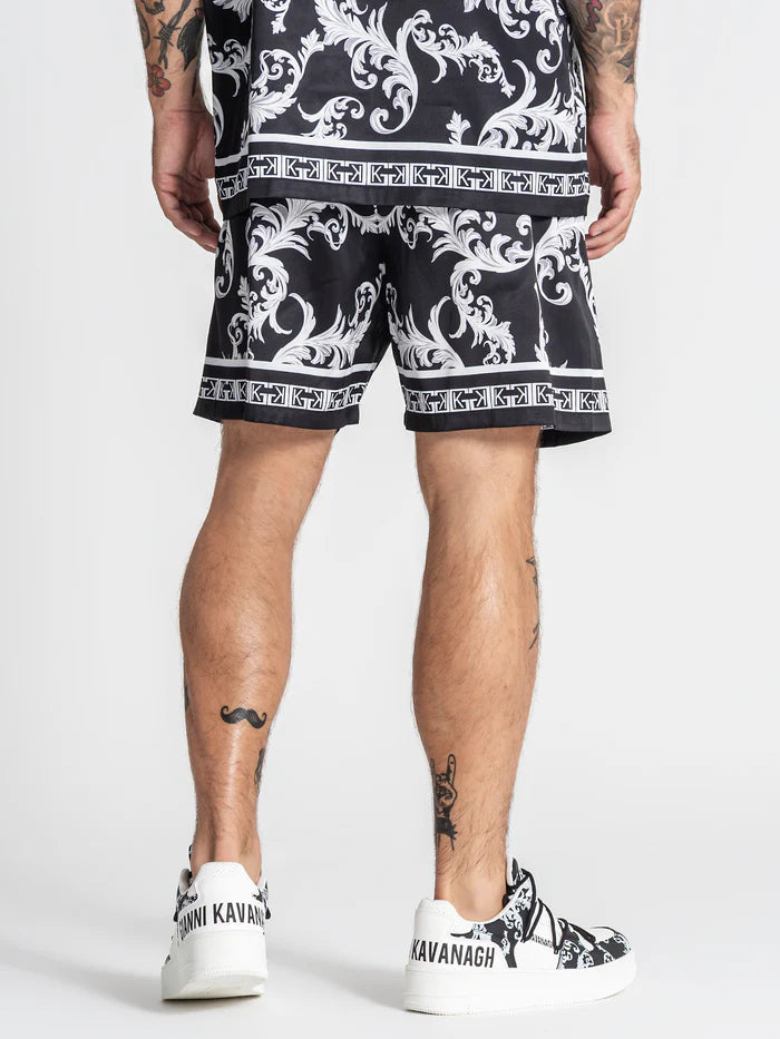 GIANNI KAVANAGH Pantalones Cortos de Satén Negros Majestic GKM007520