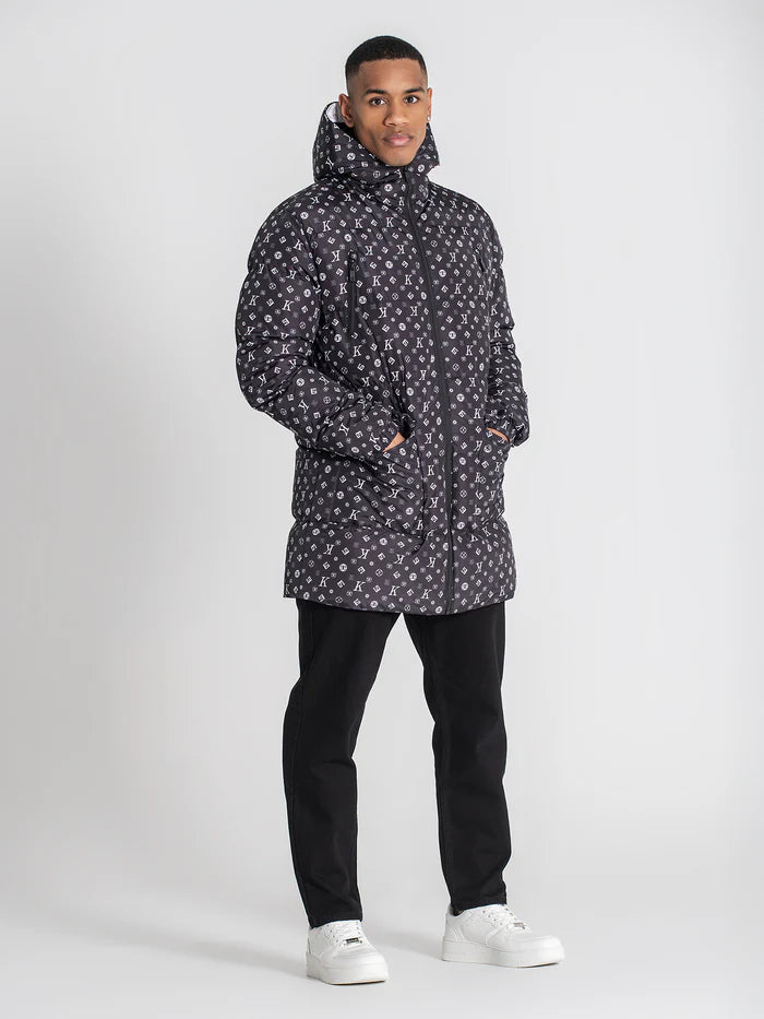 GIANNI KAVANAGH ,Abrigo Acolchado Negro Logomania GKM007000.