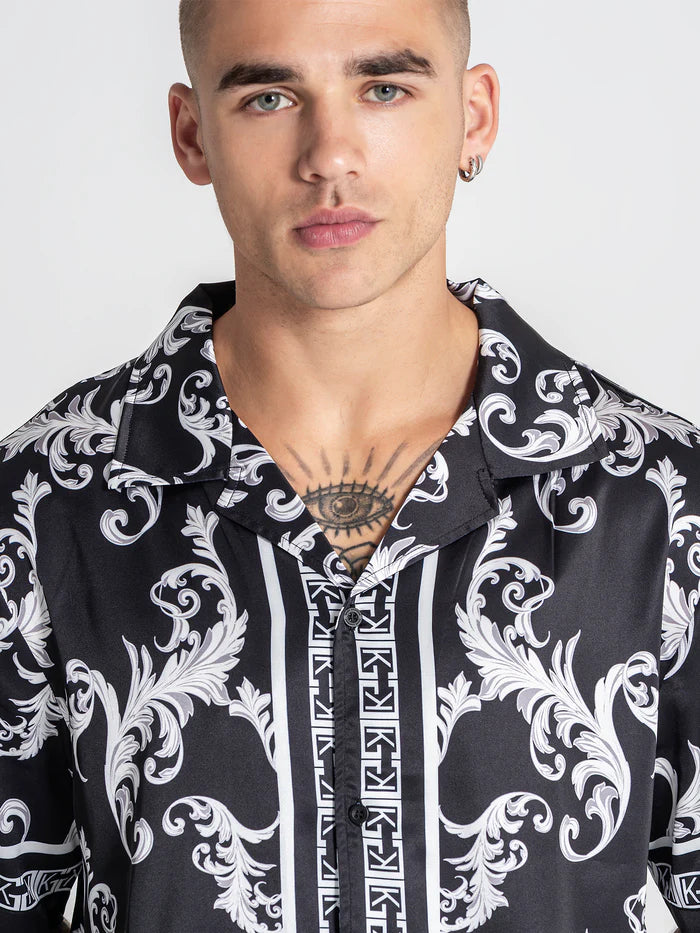 GIANNI KAVANAGH Camisa de Satén Negra Majestic GKM007519